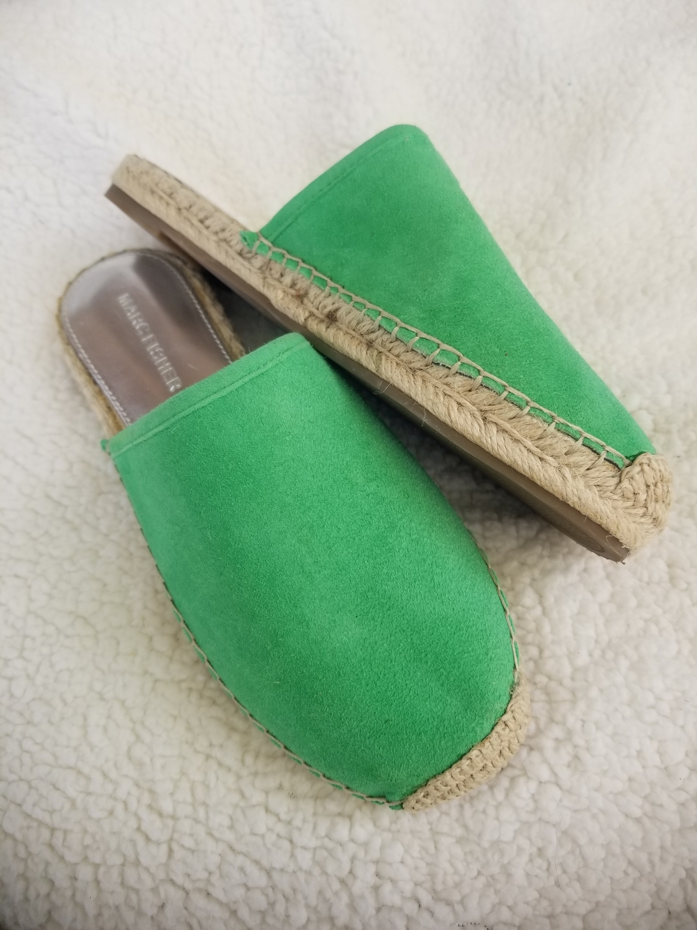 Marc Fisher Women's Green Suede Espadrille Mule
